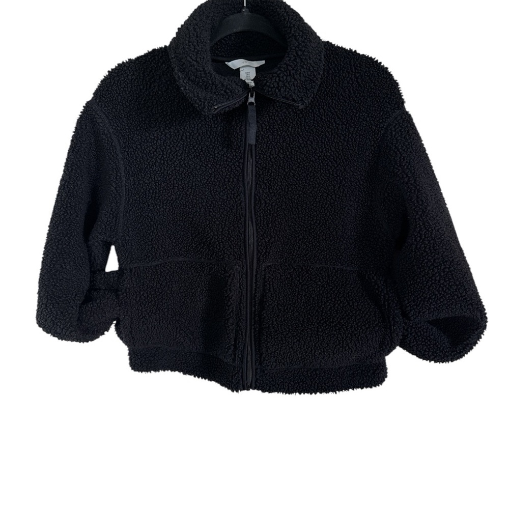 ❤️H&M Black Teddy Zip-Up - Picture 3 of 3